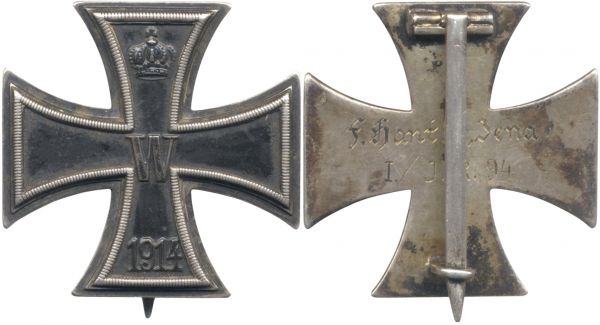 Eisernes Kreuz 1914 1. Klasse - Trägergravur (!)