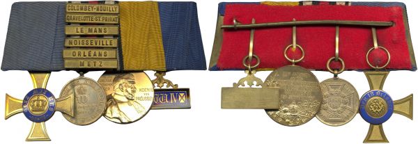 4er Ordensschnalle eines 1870/71-Veteranen Preußen