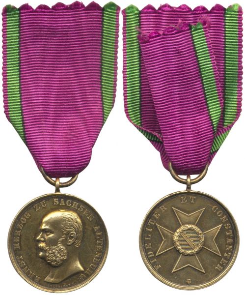 Sachsen-Altenburg, Goldene Verdienstmedaille des Ernestinischen Hausordens (Ernst I.)