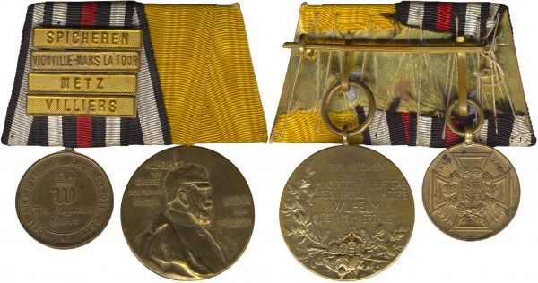 2er Ordensschnalle eines 1870/71-Veteranen Preußen