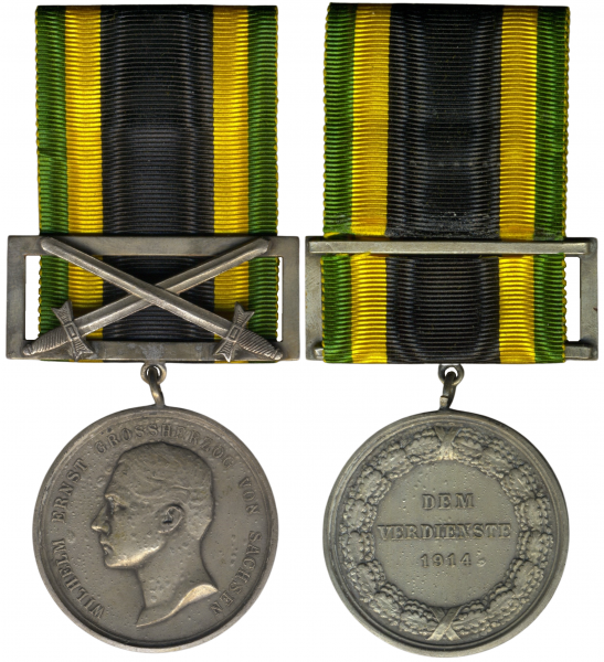 Sachsen-Weimar, Allgemeines Ehrenzeichen 1914 in Silber mit Schwertern