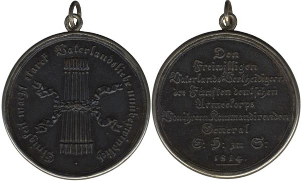 Sachsen-Coburg-Saalfeld, Medaille für die Freiwilligen des V. Deutschen Armeekorps 1814