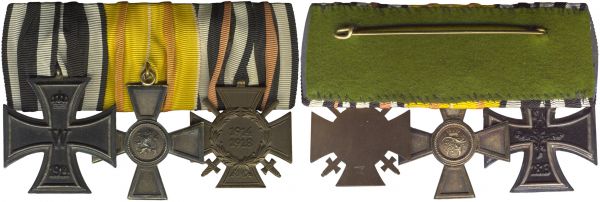 3er Ordensschnalle eine Weltkriegsveteranen Baden