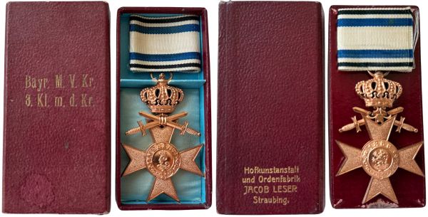 Bayern, Militär-Verdienstkreuz 3. Klasse mit Krone & Schwertern im Etui