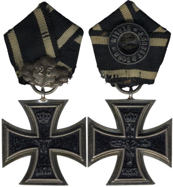 Reduktion / "Prinzengröße" - Eisernes Kreuz 1870 2. Klasse mit 25 Jahre Eichenlaub-Spange