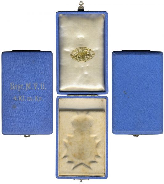Etui zum Bayern, Militär-Verdienstorden 4. Klasse mit Krone