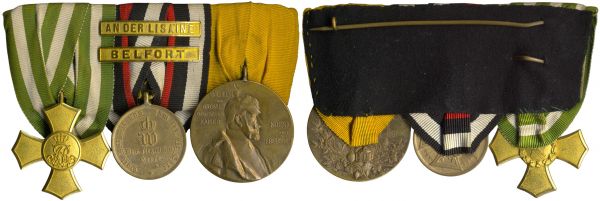 3er Ordensschnalle eines 1870/71-Veteranen Sachsen