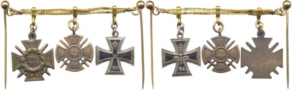 3er Miniaturenkettchen eines Weltkriegsveteranen Württemberg