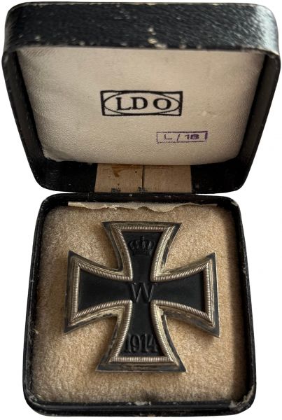 Eisernes Kreuz 1914 1. Klasse im Etui - "L/18" (!)