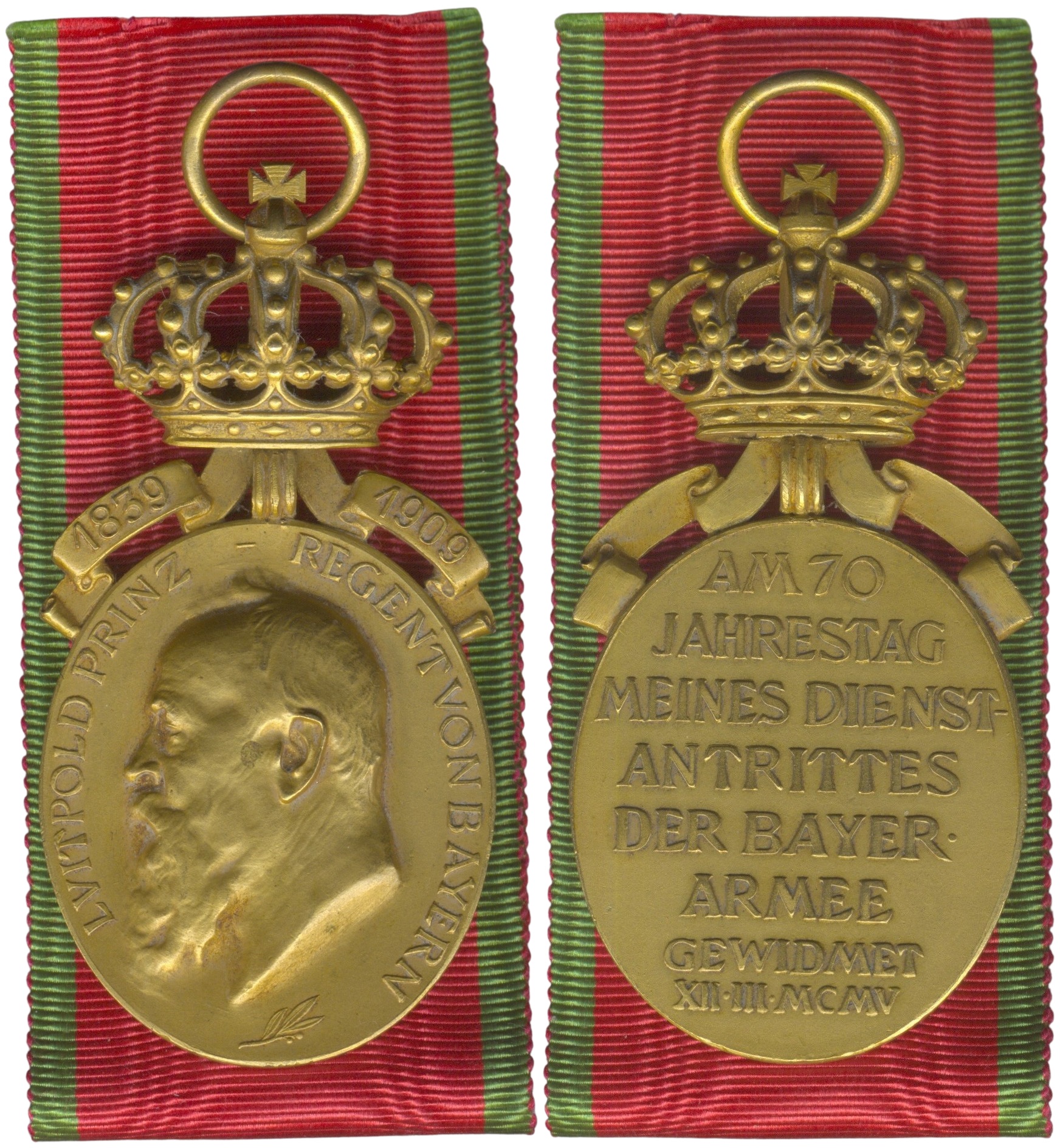 Bayern, Jubiläumsmedaille mit Krone & Jahreszahlen 