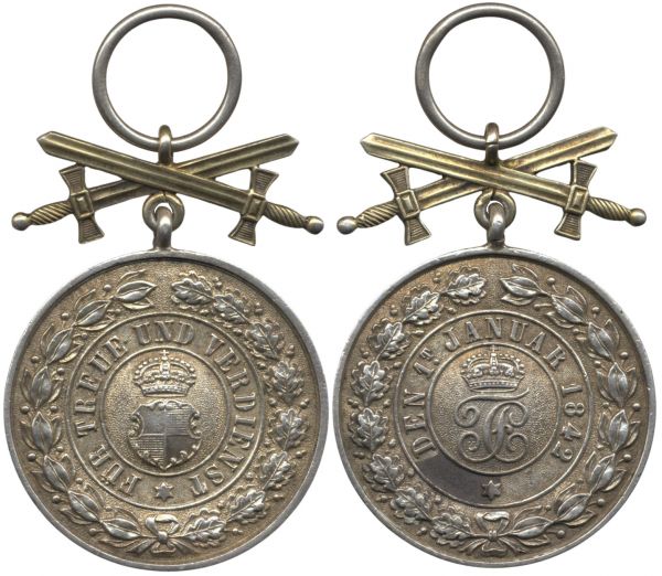 Hohenzollern, Silberne Ehrenmedaille mit Schwertern
