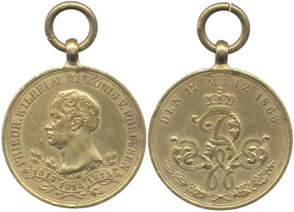 Preußen, Erinnerungs-Kriegsdenkmünze für die Kämpfer von 1813-1815