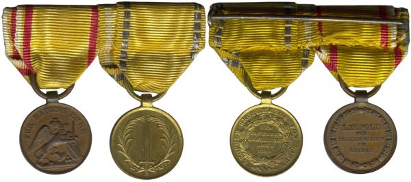 2er Miniatur-Ordensschnalle Baden 1849