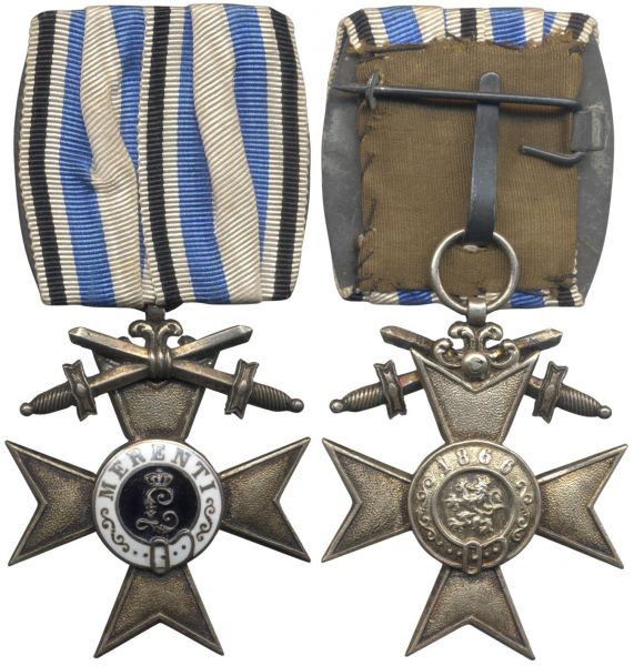 Einzelordensschnalle - Bayern, Militär-Verdienstkreuz 2. Klasse mit Schwertern