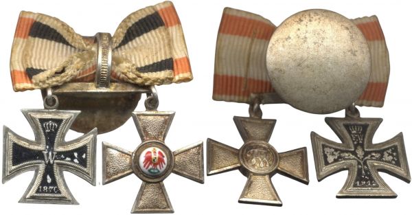 2er Knopflochdekoration eines Nichtkämpfers Preußen 1870/71