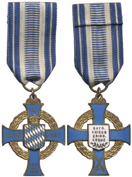 Bayerisches Kriegs-Erinnerungskreuz 1914/18 in Blauemaille