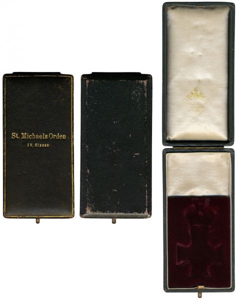 Etui zum Bayern, Verdienstorden vom Hl. Michael 4. Klasse mit Krone