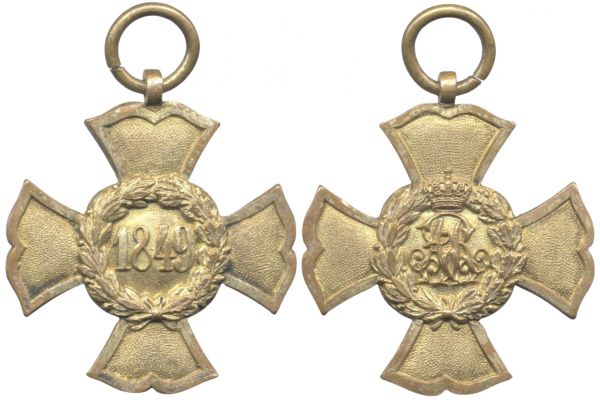 Sachsen, Erinnerungskreuz für Kämpfer in Schleswig-Holstein 1849