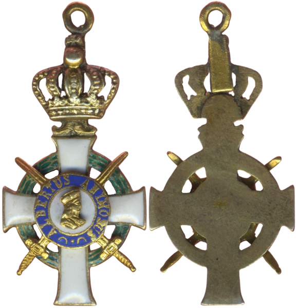 Miniatur - Sachsen, Albrechtsorden Offizierskreuz mit Schwertern