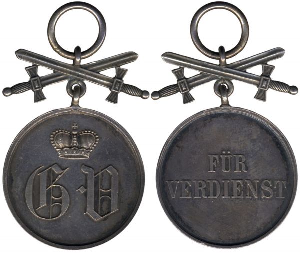 Waldeck & Pyrmont, Silberne Verdienstmedaille mit Schwertern