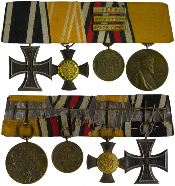 4er Ordensschnalle eines preußischen 1870/71-Veteranen