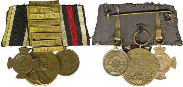3er Ordensschnalle eines 1866- & 1870/71-Veteranen Preußen