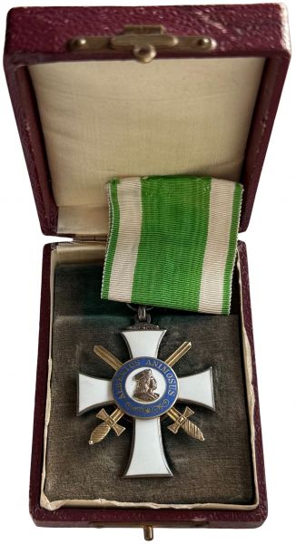 Sachsen, Albrechtsorden Ritterkreuz 2. Klasse mit Schwertern im Etui