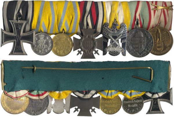 7er Ordensschnalle eines Weltkriegsveteranen Sachen & Freikorps