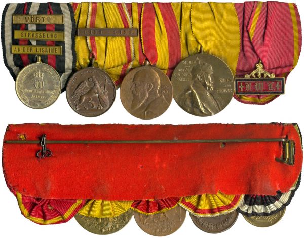 5er Ordensschnalle eines 1870/71-Veteranen Baden