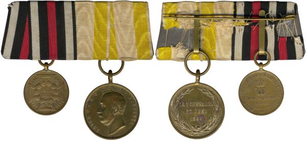 2er Ordensschnalle eines 1870/71- & Langensalza-Veteranen