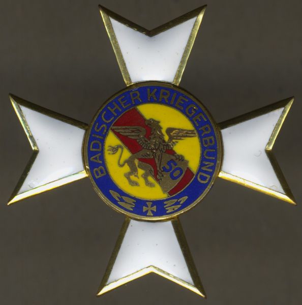(Republik) Baden, Kriegerbund-Ehrenkreuz 1. Klasse mit der Jahreszahl 50