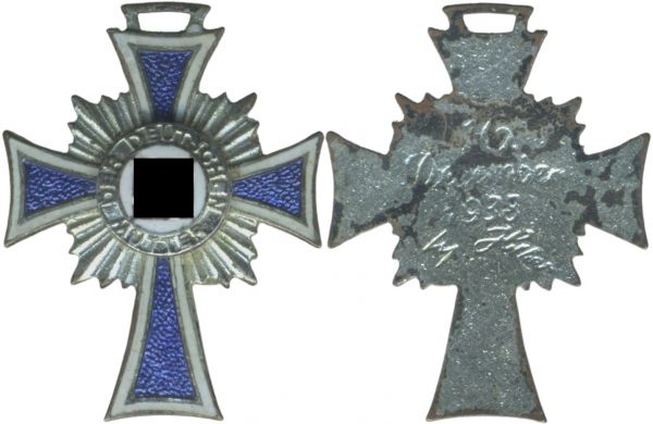 Miniatur - Mutterkreuz in Silber