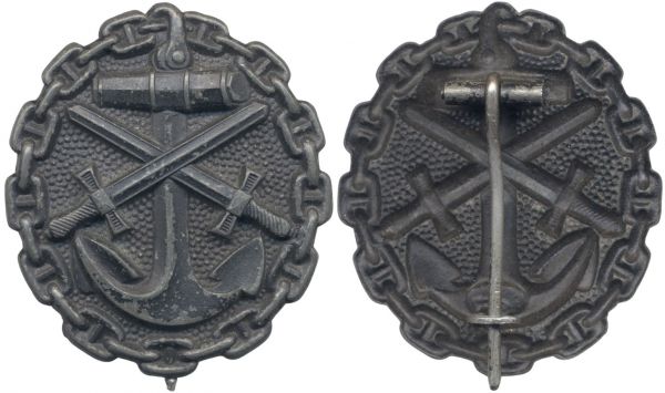 Verwundetenabzeichen 1918 für Marineangehörige in Schwarz