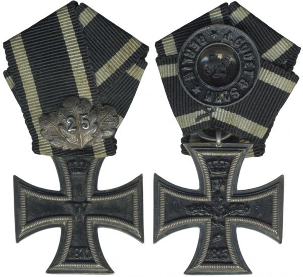 Reduktion / "Fürstengröße" - Eisernes Kreuz 1870 2. Klasse mit 25 Jahre Eichenlaub-Spange