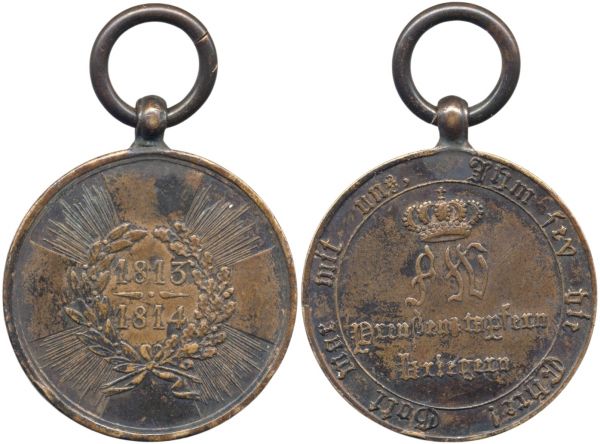 Preußen, Kriegsdenkmünze 1813/14 für Kämpfer (Pariser Prägung)