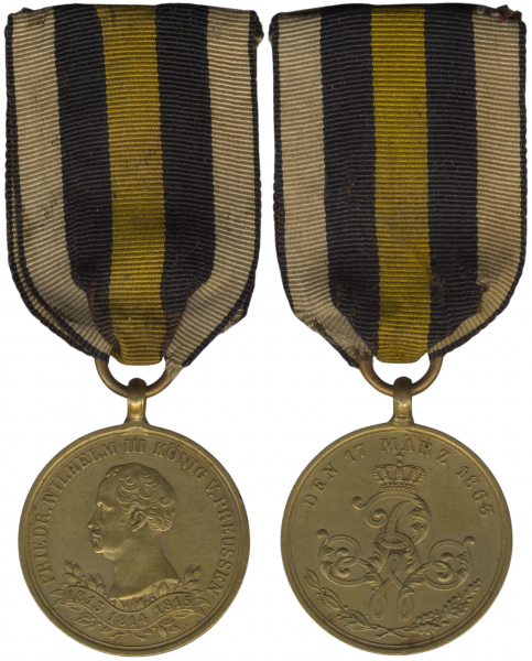 Preußen, Erinnerungs-Kriegsdenkmünze für die Kämpfer von 1813-1815