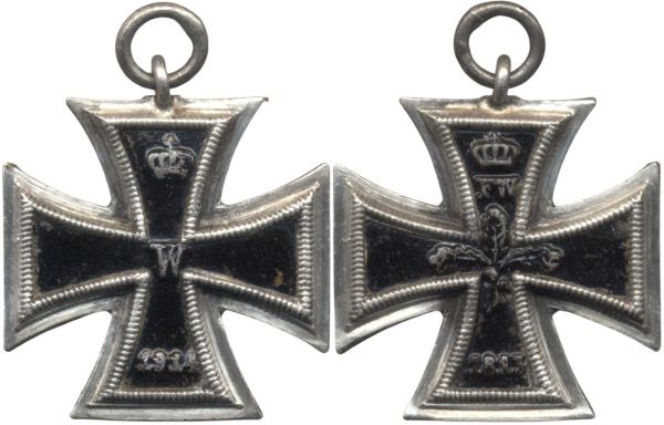 Miniatur - Eisernes Kreuz 1914 2. Klasse - dreiteilig (!)