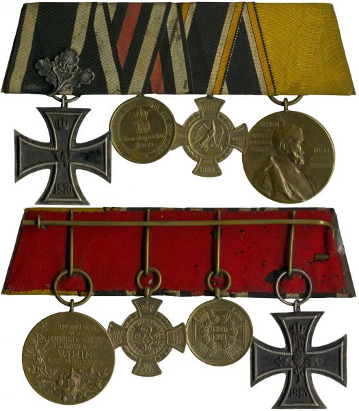 4er Ordensschnalle eines preußischen 1866- & 1870/71-Veteranen