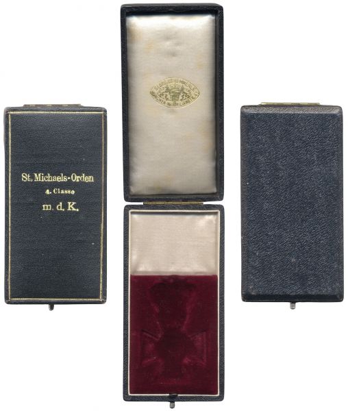 Etui zum Bayern, Verdienstorden vom Hl. Michael 4. Klasse mit Krone