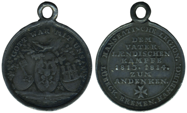 Miniatur - Gemeinsame Kriegsdenkmünze der Hanseatischen Legion 1815