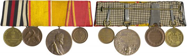4er Ordensschnalle eines 1870/71-Veteranen Baden