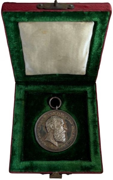 Sachsen-Meiningen, Silberne Verdienstmedaille des Ernestinischen Hausordens (Georg) im Etui