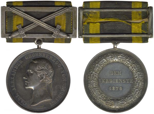Sachsen-Weimar, Silberne Verdienstmedaille 1870 mit Schwertern