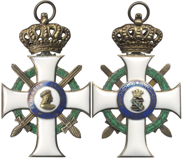Sachsen, Albrechtsorden Ritterkreuz 1. Klasse mit Krone & Schwertern
