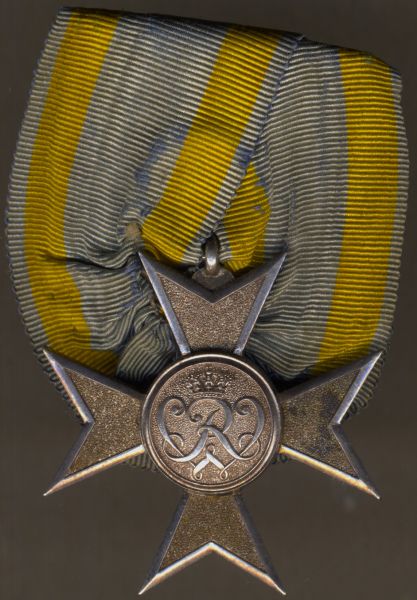 Frack-Einzelordensschnalle - Preußen, Silbernes Verdienstkreuz