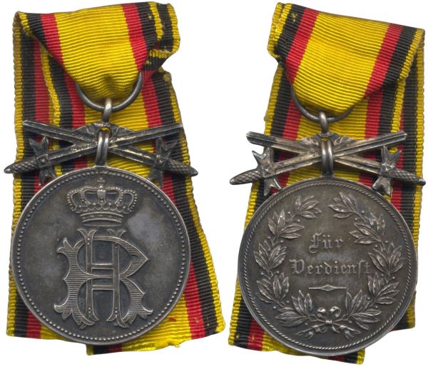 Reuß, Silberne Verdienstmedaille mit Schwertern